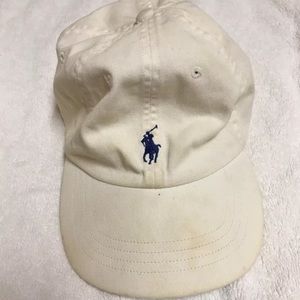 Polo Ralph Lauren White Hat Leather Adjustable